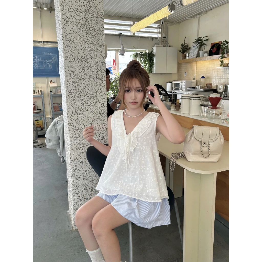 Quần Nữ SEULBI Kẻ Sọc Form Ngắn Mùa Hè Đáng Yêu SECODEE
