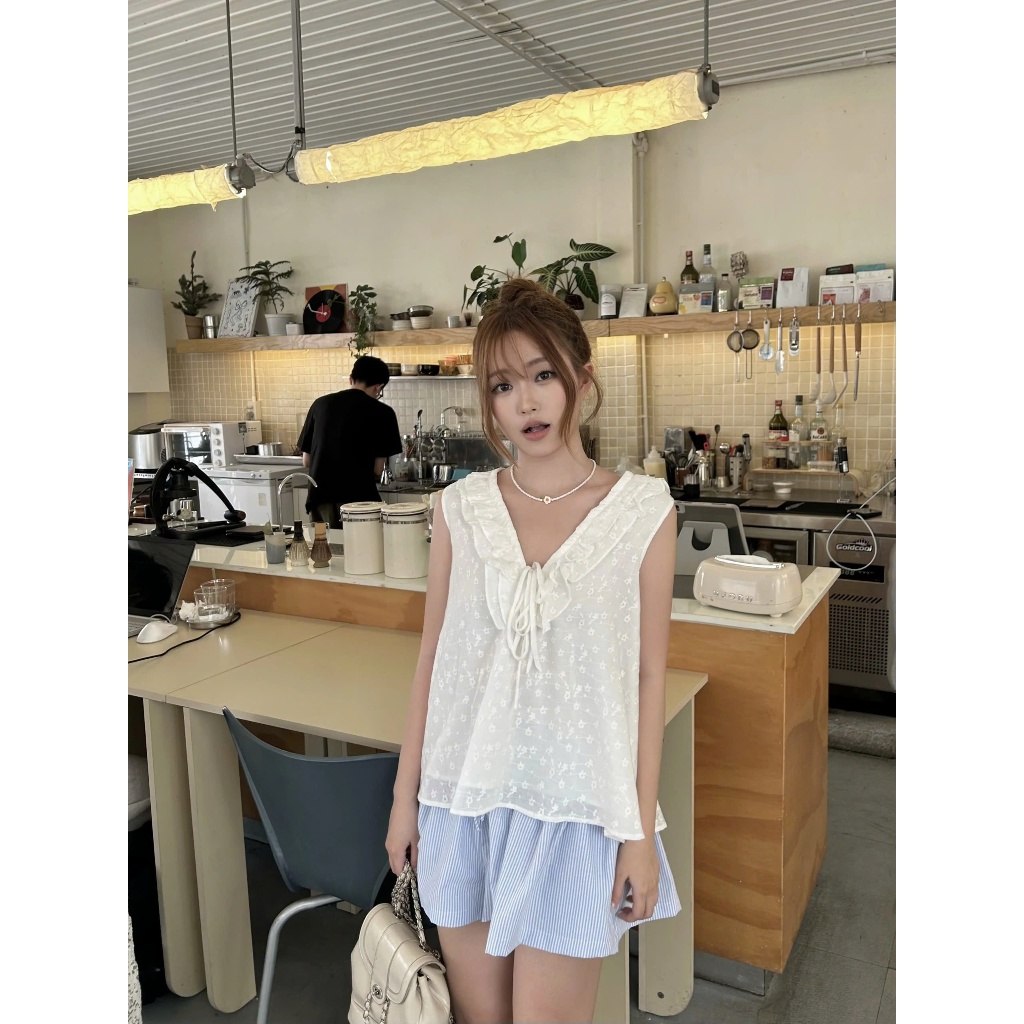 Quần Nữ SEULBI Kẻ Sọc Form Ngắn Mùa Hè Đáng Yêu SECODEE