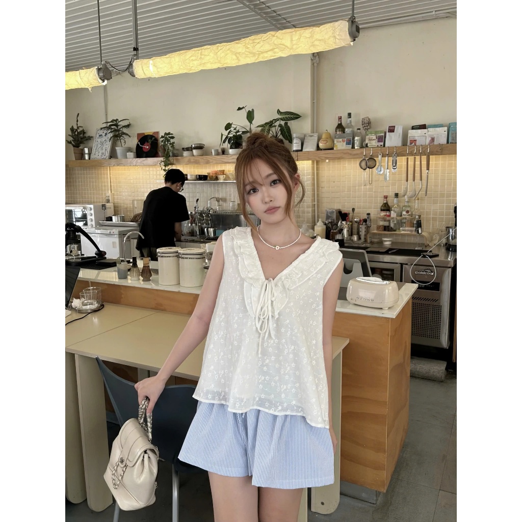 Quần Nữ SEULBI Kẻ Sọc Form Ngắn Mùa Hè Đáng Yêu SECODEE