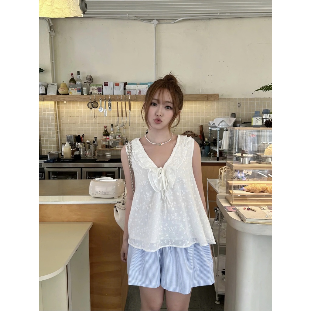 Quần Nữ SEULBI Kẻ Sọc Form Ngắn Mùa Hè Đáng Yêu SECODEE