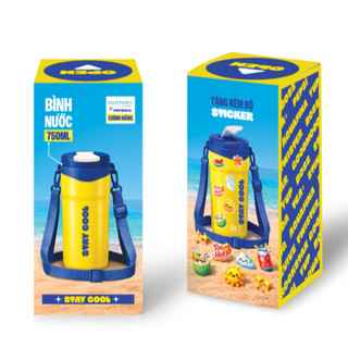 Gift Toàn Quốc - Bình Nước Nhựa Cao Cấp Dung Tích 750ML Kèm Quai Đeo  - HÀNG TẶNG KHÔNG BÁN