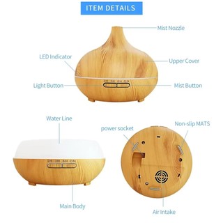 Máy Xông Tinh Dầu & Phun Sương Tạo Ẩm Siêu Âm 550ml, Đuổi Muỗi Khử Mùi, Thơm Phòng Ngủ Máy Lạnh