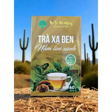 Hộp 40 gói trà túi lọc xạ đen nấm lim xanh Bảo Khang, trà xạ đen, nấm lim, trinh nữ hoàng cung