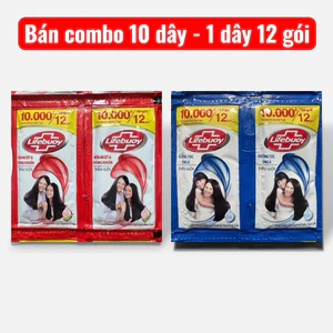 Combo 10 Dây Dầu Gội Lifebuoy Gói (120 Gói) – Sạch Khuẩn, Mềm Mượt, Dưỡng Tóc Óng Ả | Tiện Lợi Du Lịch