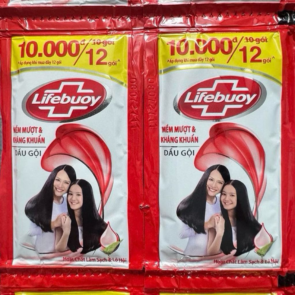 Combo 10 Dây Dầu Gội Lifebuoy Gói (120 Gói) – Sạch Khuẩn, Mềm Mượt, Dưỡng Tóc Óng Ả | Tiện Lợi Du Lịch