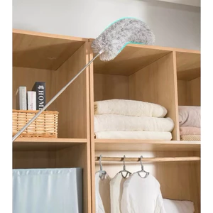 Combo 2 Cây Chổi Quét Trần Nhà Bằng Sợi Bông Mềm Cán Dài 2.8 Mét - Đa Năng Rút Xoay 360 Độ, Có Thể Xếp Gọn.