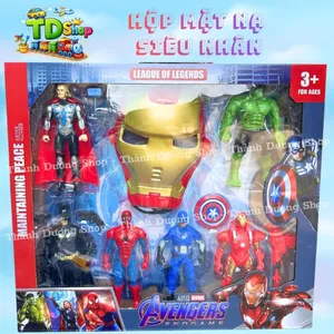 Set đồ chơi siêu Anh Hùng Avengers kèm mặt nạ – Bộ nhân vật siêu nhân cho bé, phụ kiện hấp dẫn - JY967B