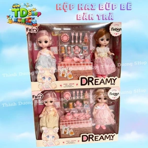 Búp bê công chúa cho bé kèm phụ kiện bàn trà mini – Set đồ chơi búp bê dễ thương, đồ chơi dành cho bé gái - 6643