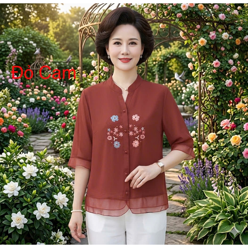 N01 - Áo Kiểu Nữ . Chất liệu mềm mại, thoáng mát, Thích hợp mặc mùa hè. ( Áo Thêu Hoa Tỉ Mỉ )