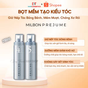 Bọt Mềm Tạo Kiểu Tóc Xoăn MILBON PREJUME 200ml – Giữ Nếp Mềm, Không Bết Dính, Phồng Tự Nhiên.