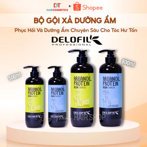Bộ Gội Xả Phục Hồi Dưỡng Ẩm Delofil Keratin 500ml/800ml - Phục Hồi Tóc Hư Tổn, Mềm Mượt, Chắc Khỏe.