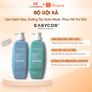 Bộ Gội Xả EASYCOS Salicylic Acid Collagen 800ml - Làm Sạch Gàu, Dưỡng Tóc Suôn Mượt, Phục Hồi Da Đầu