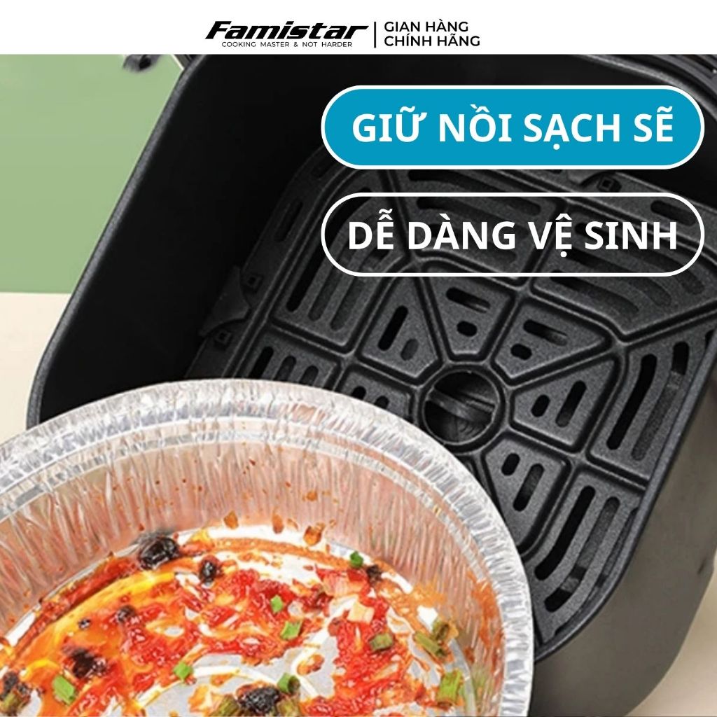 Combo 40 khay bạc lót nồi chiên không dầu FAMISTAR, khay giấy bạc, khay nồi chiên không dầu GB