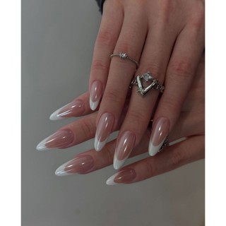 Nailbox Thiết Kế Tráng Gương French Đầu Móng Trắng Đơn Giản, Sang Trọng - Theo Nailbox