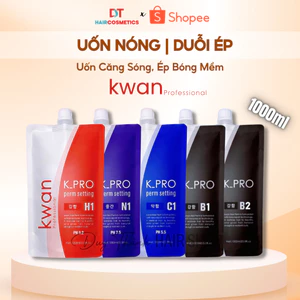 Thuốc Uốn Nóng, Ép Duỗi Tóc Chính Hãng KWAN Professional 1000ml – Uốn Căng Sóng, Ép Bóng Mềm.
