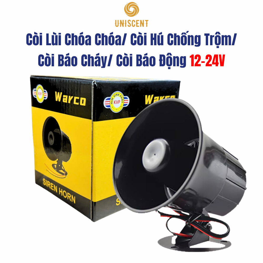 Còi Chóa Chóa/ Còi Hú Chống Trộm/ Còi Báo Cháy/ Còi Báo Động 12-24V 110DB WARCO - Hàng Xịn