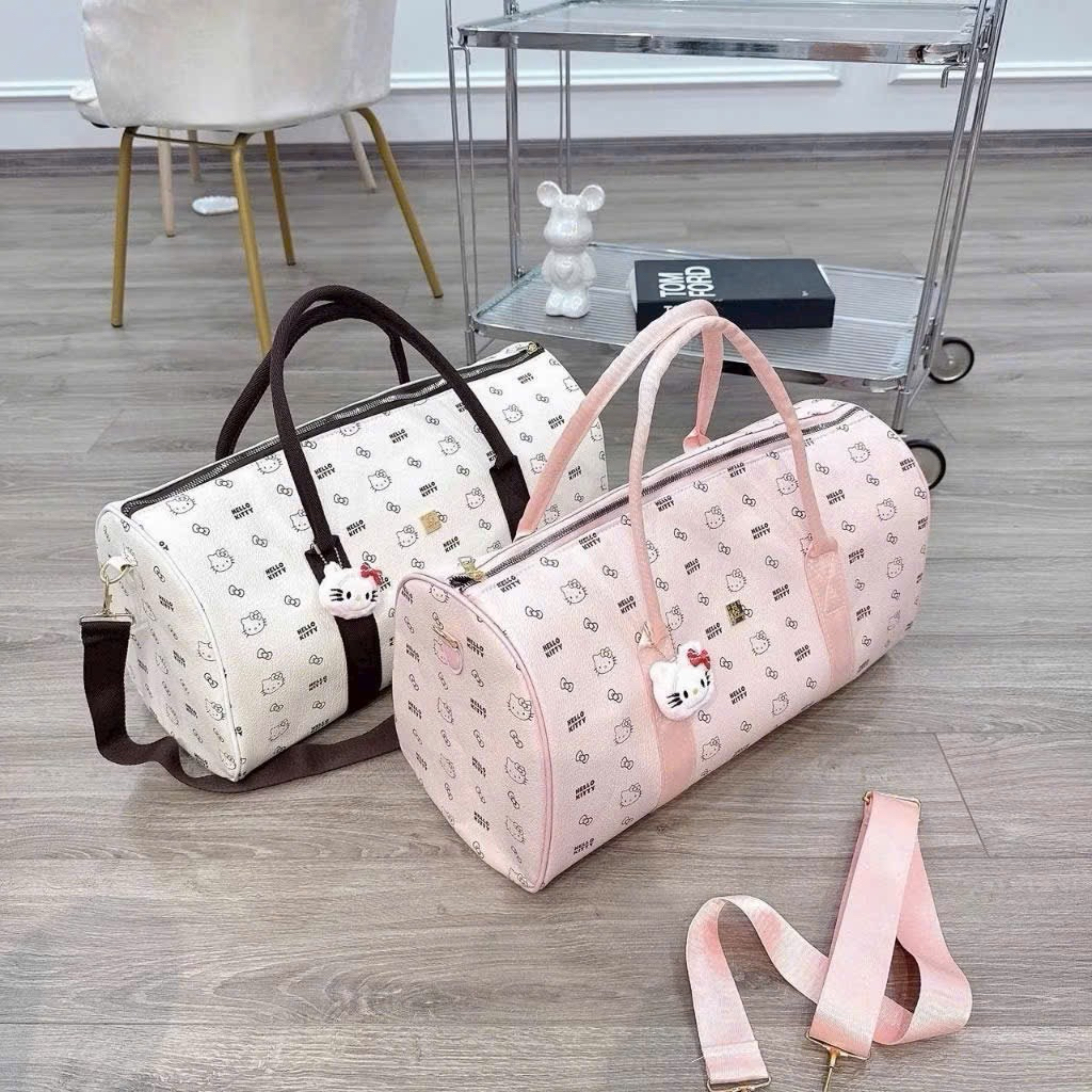 Túi du lịch hello kitty túi trống du lịch chất liệu dầy dặn túi đựng quần áo - T16