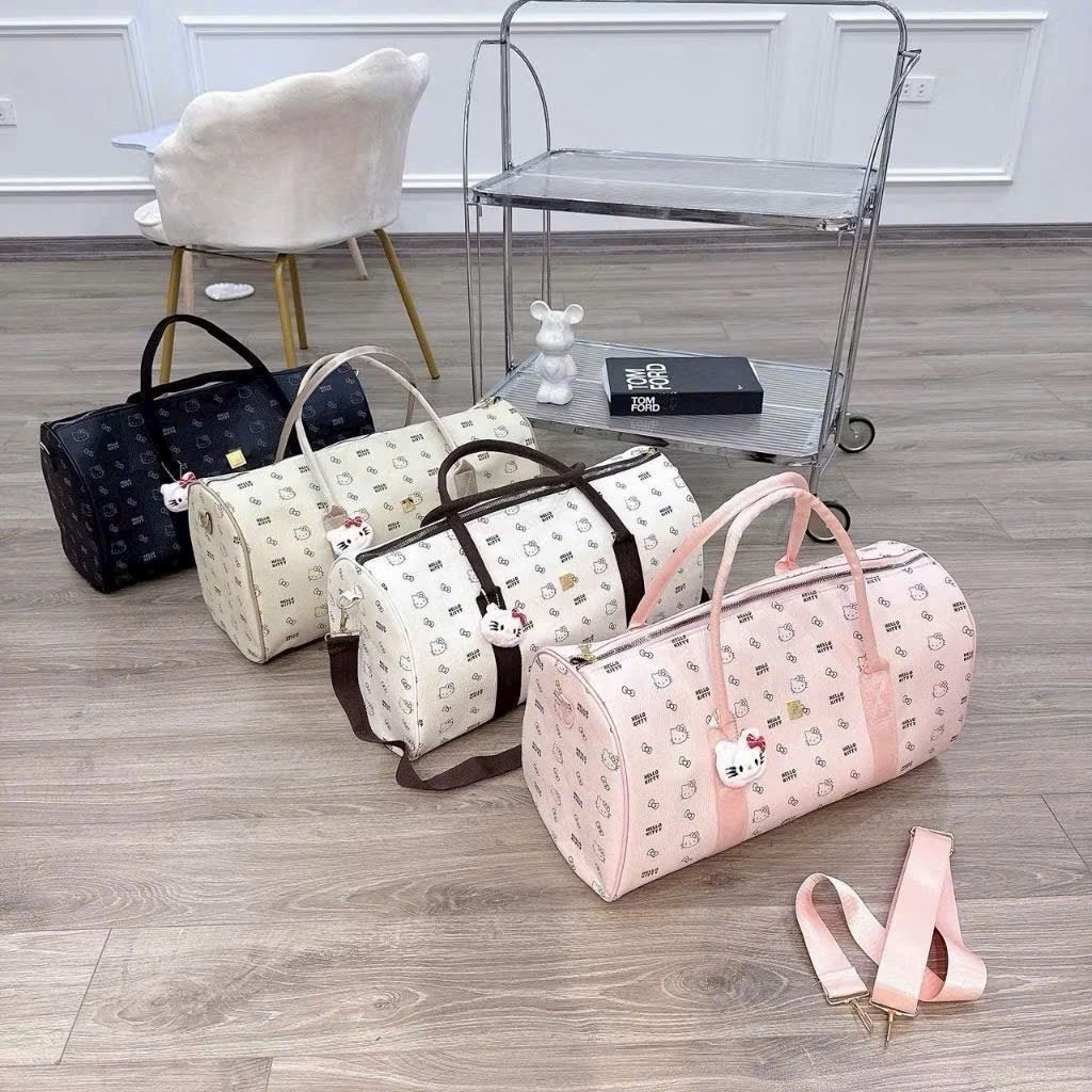 Túi du lịch hello kitty túi trống du lịch chất liệu dầy dặn túi đựng quần áo - T16