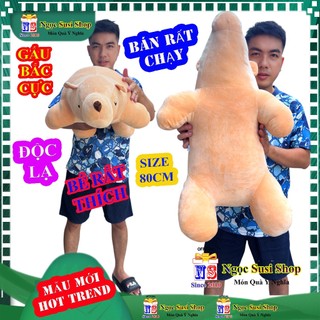 GẤU BÔNG THÚ NHỒI BÔNG HÌNH GẤU BẮC CỰC SIZE 80CM – CHẤT NHUNG MỊN SIÊU MỀM CAO CẤP