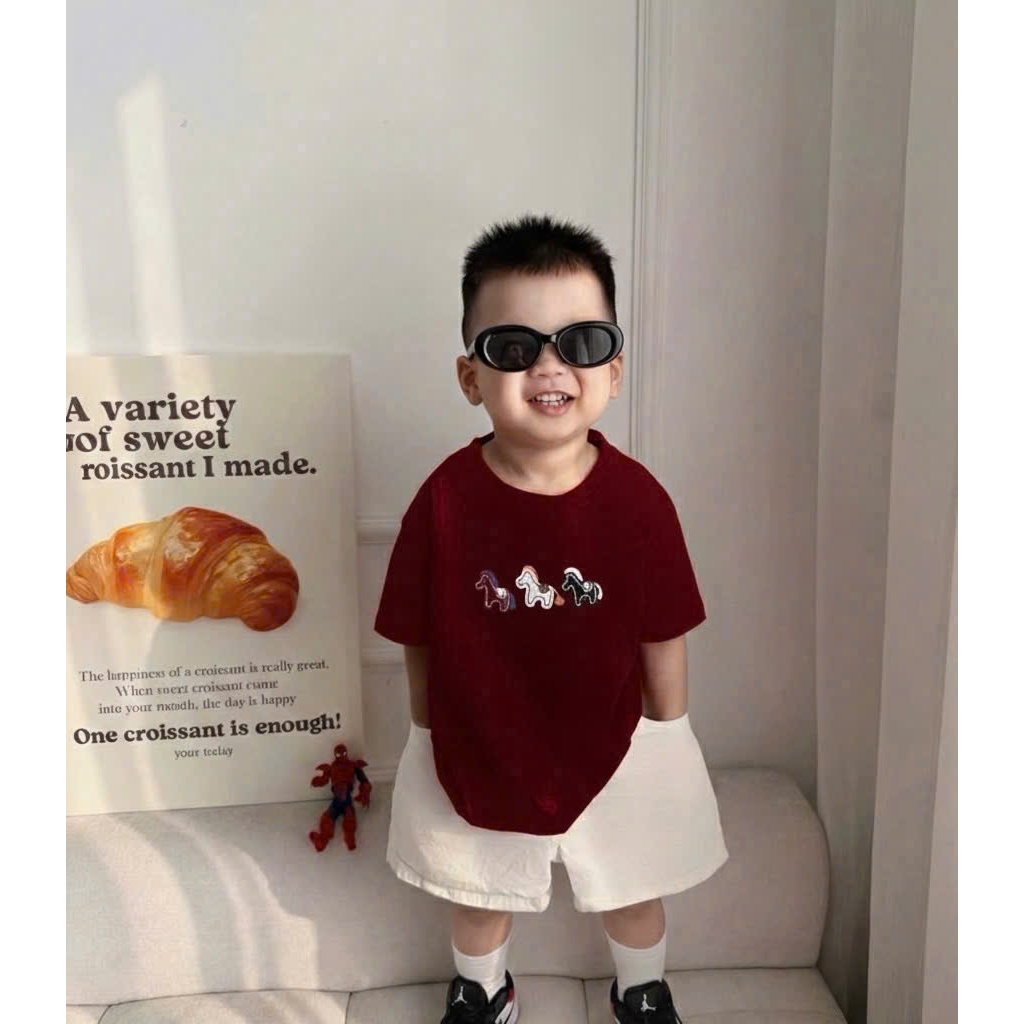 Áo Xinh Mẹ Vs Bé Thêu Ngựa 2 Mầu Chất Cotton 4 Chiều