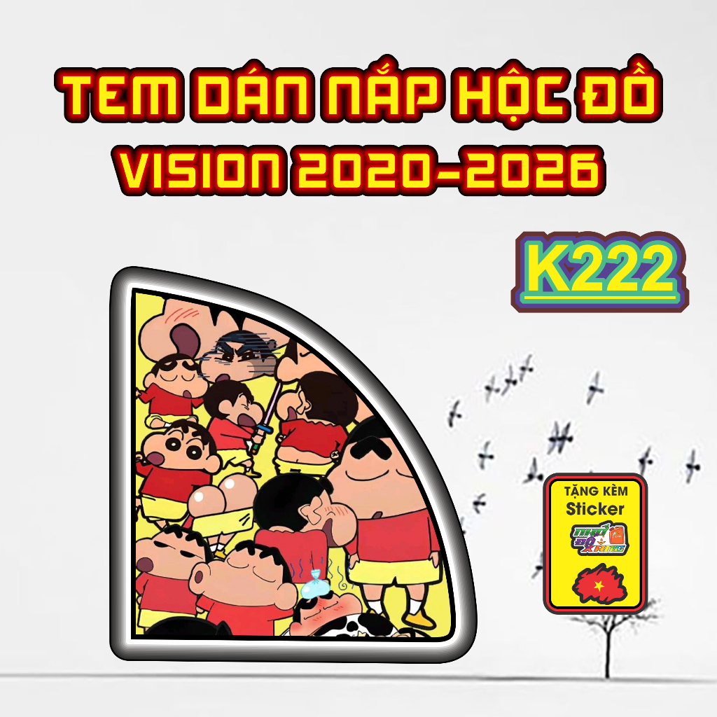 Bộ Tem Nhựa Nhám Nắp Hộc Đồ VISION 2020-2026 - Thiết Kế Tinh Tế, Tạo Điểm Nhấn Sang Trọng Cho Xe