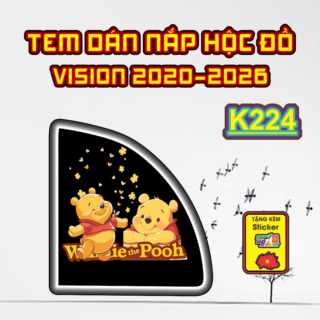 Bộ Tem Nhựa Nhám Nắp Hộc Đồ VISION 2020-2026 - Thiết Kế Tinh Tế, Tạo Điểm Nhấn Sang Trọng Cho Xe