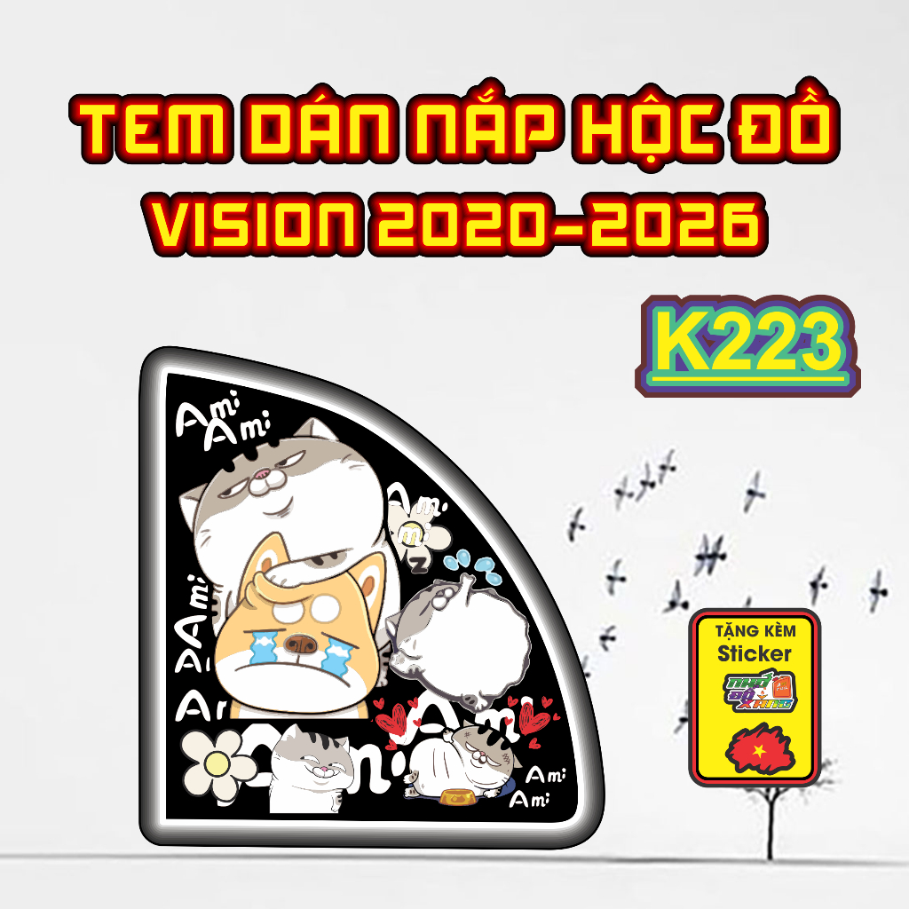 Bộ Tem Nhựa Nhám Nắp Hộc Đồ VISION 2020-2026 - Thiết Kế Tinh Tế, Tạo Điểm Nhấn Sang Trọng Cho Xe
