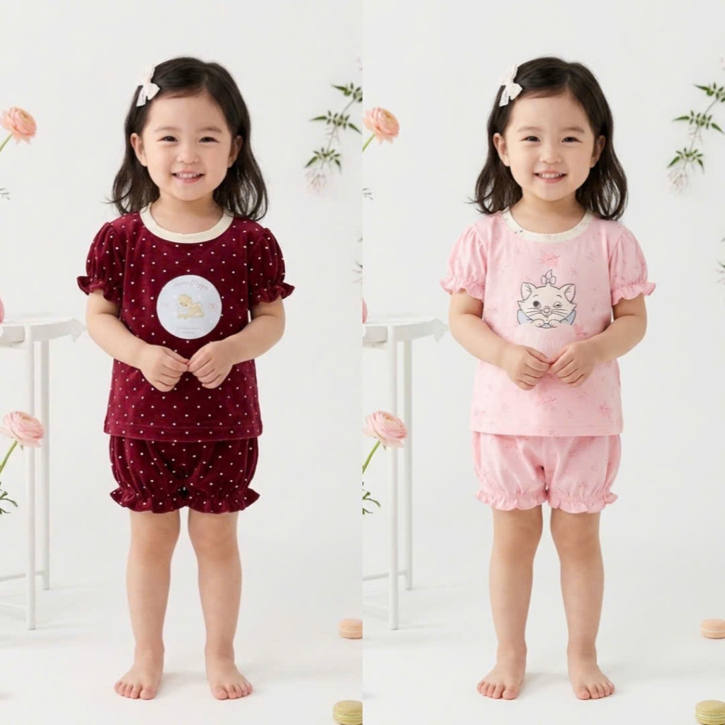 Sét Bộ Đồ Quần Áo Bèo Họa Tiết Hoạt Hình Dễ Thương Dành Cho Bé Từ 9-35kg Chất Xu 4 Chiều