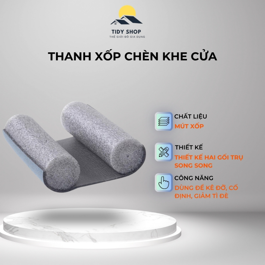 TIDY SHOP - Thanh Xốp Chèn Khe Cửa Ngăn Côn Trùng, Ngăn Bụi, Chặn Gió Lùa, Giảm Ồn, Cách Âm Khe Cửa Hiệu Quả