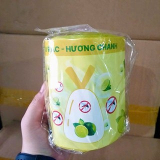Combo 3 cuộn túi đựng rác hương chanh xua đuổi côn trùng, có dây rút, tự hủy sinh học (50 túi/cuộn)