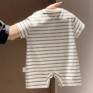 Bodysuit sọc hoạt hình nổi cho bé trai bé gái