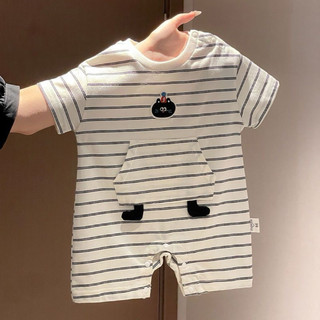 Bodysuit sọc hoạt hình nổi cho bé trai bé gái