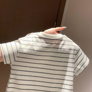 Bodysuit sọc hoạt hình nổi cho bé trai bé gái