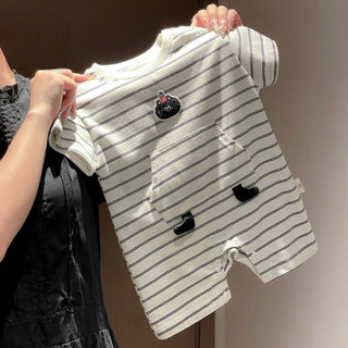 Bodysuit sọc hoạt hình nổi cho bé trai bé gái