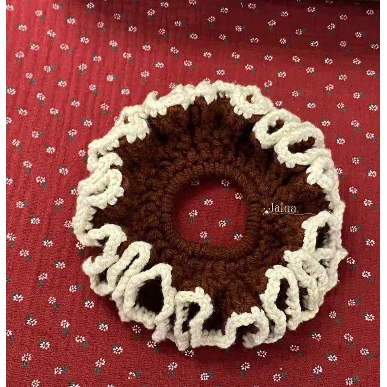 Cột Tóc Scrunchies Gợn Sóng Bằng Len Sợi