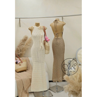 Váy Len Yếm Maxi Đuôi Cá Đính Hoa