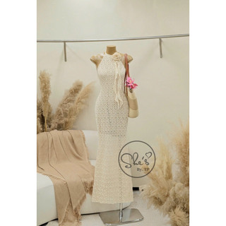 Váy Len Yếm Maxi Đuôi Cá Đính Hoa