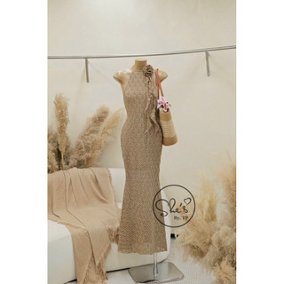 Váy Len Yếm Maxi Đuôi Cá Đính Hoa