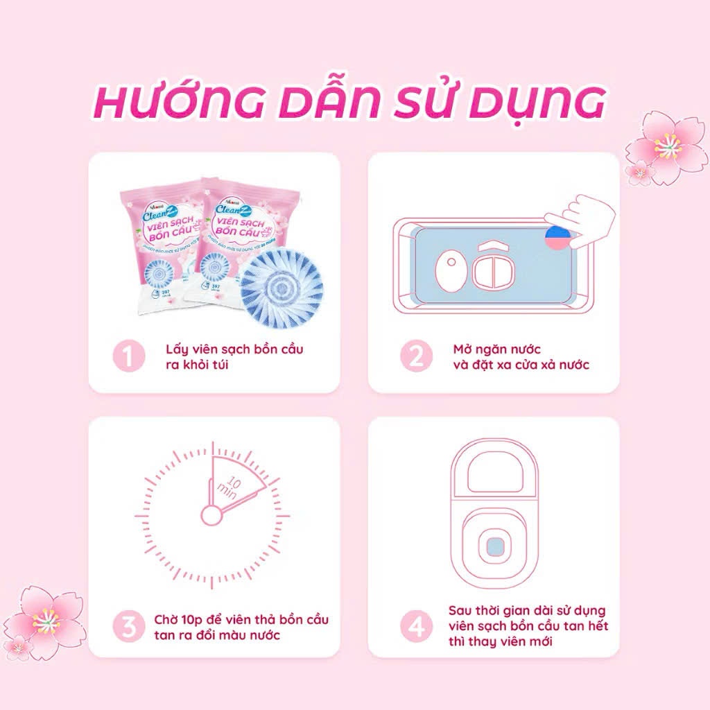 Viên Sạch Bồn Cầu CleanZ Hương Hoa Anh Đào