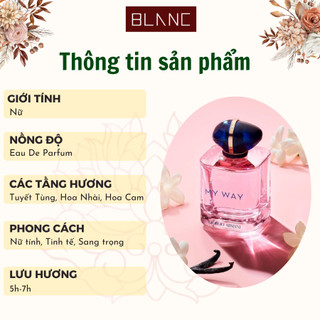 Nước Hoa Nữ M.y W.a.y BLANC PERFUME, Dầu Thơm Hương Hoa Cỏ, Nữ Tính, Quyến Rũ, Lôi Cuốn
