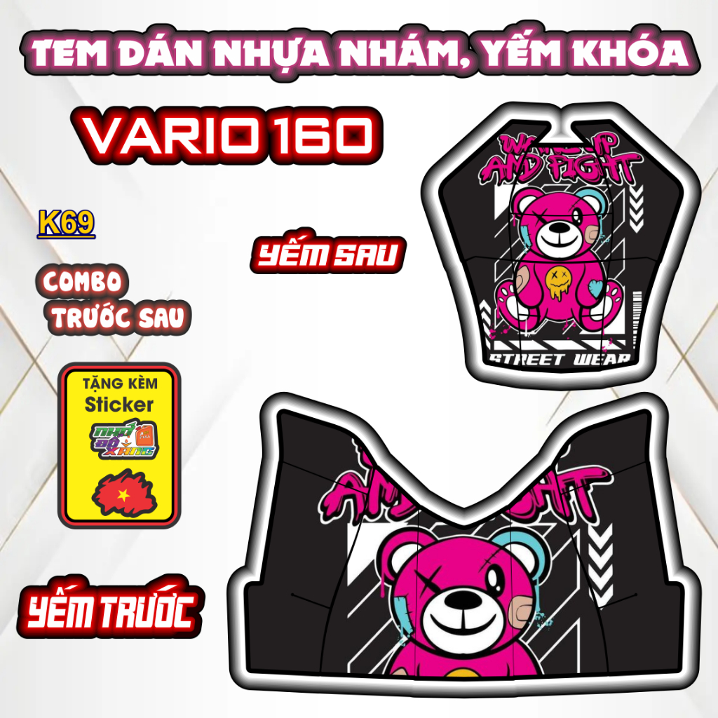[Xả Kho] Tem Dán Nhựa Nhám VARIO 160 Giá Sỉ - Sticker Trang Trí Xe Máy Chống Bay Màu.
