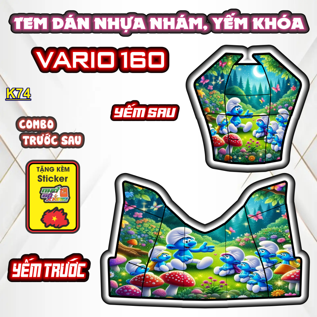 [Xả Kho] Tem Dán Nhựa Nhám VARIO 160 Giá Sỉ - Sticker Trang Trí Xe Máy Chống Bay Màu.