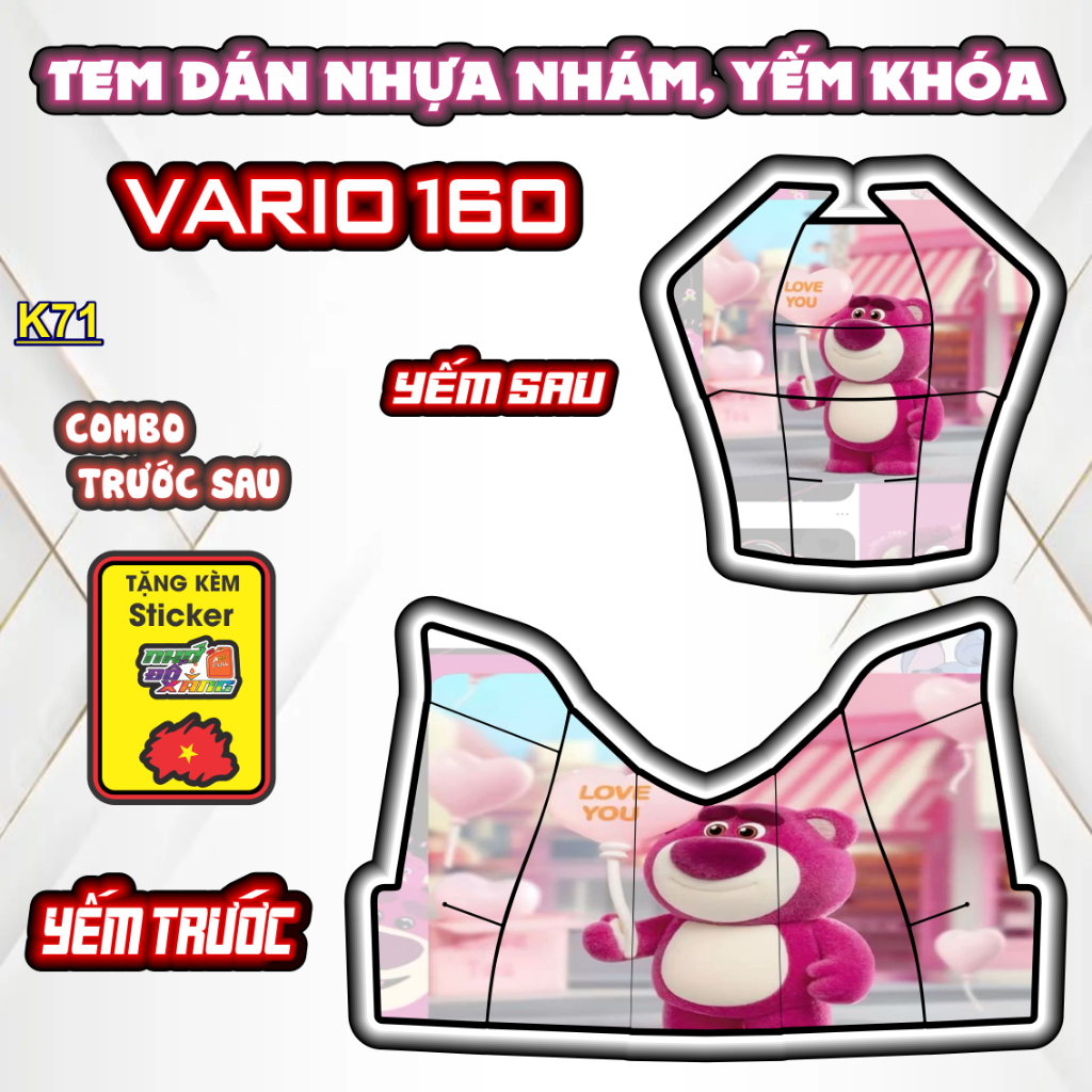 [Xả Kho] Tem Dán Nhựa Nhám VARIO 160 Giá Sỉ - Sticker Trang Trí Xe Máy Chống Bay Màu.