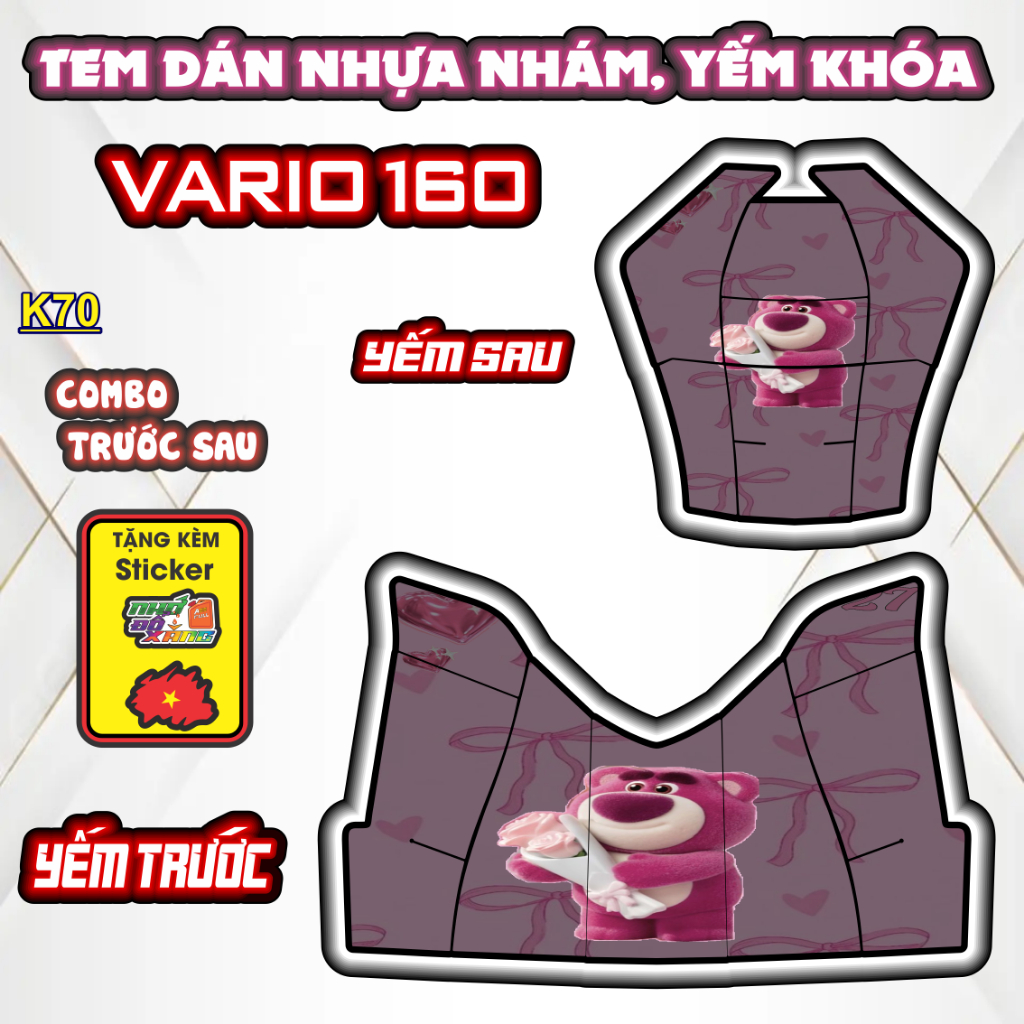 [Xả Kho] Tem Dán Nhựa Nhám VARIO 160 Giá Sỉ - Sticker Trang Trí Xe Máy Chống Bay Màu.
