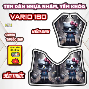 Bộ Tem Nhựa Nhám VARIO 160 Mẫu HELOKITTY - Thiết Kế Tinh Tế, Tạo Điểm Nhấn Sang Trọng Cho Xe.