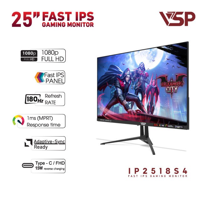 Màn Hình VSP IP2518S4 25 Inch Fast IPS Full HD 180Hz 1ms Loa Tích Hợp Chuyên Game Chính Hãng | BigBuy360 - bigbuy360.vn