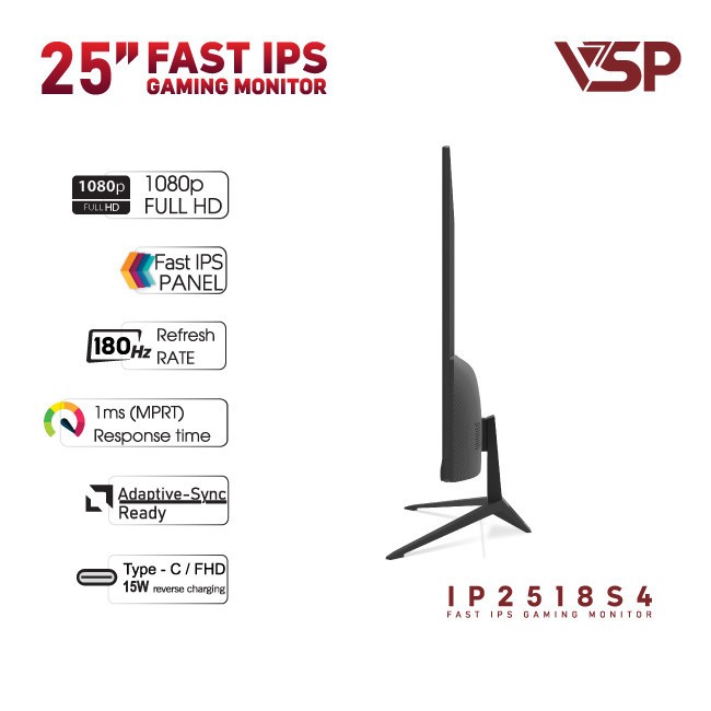 Màn Hình VSP IP2518S4 25 Inch Fast IPS Full HD 180Hz 1ms Loa Tích Hợp Chuyên Game Chính Hãng | BigBuy360 - bigbuy360.vn