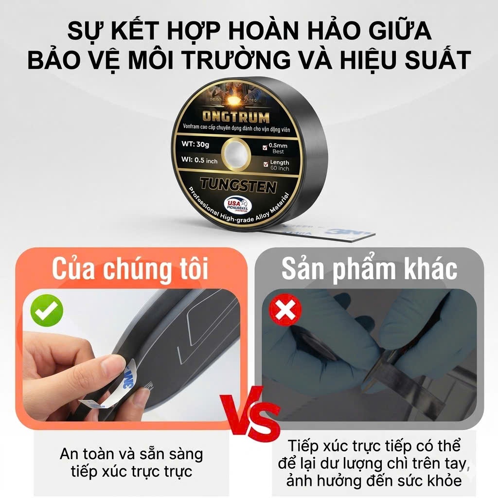 [Độc Quyền] TUNGSTEN TRẮNG Vonfram Cuộn Băng Dán căn chỉnh trọng lượng vợt PICKLEBALL, TENIS, GOLF 🏆