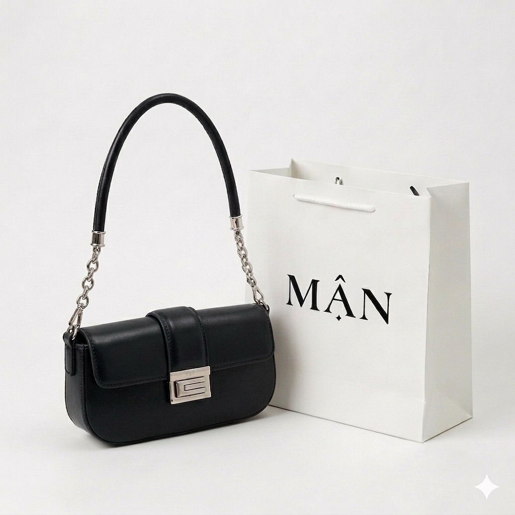 Túi nhà Mận - Mận Slim Chic Size 25cm, Túi Kẹp Nách Da PU, Form Nhỏ Gọn Thanh Lịch, Phù Hợp Đi Học – Đi Làm – Đi Chơi