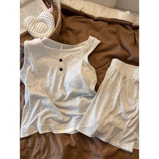 Set mặc nhà nữ mùa hè JOIE TREND, Bộ thun gân tăm sát nách quần đùi dáng thể thao thun tăm co giãn năng động